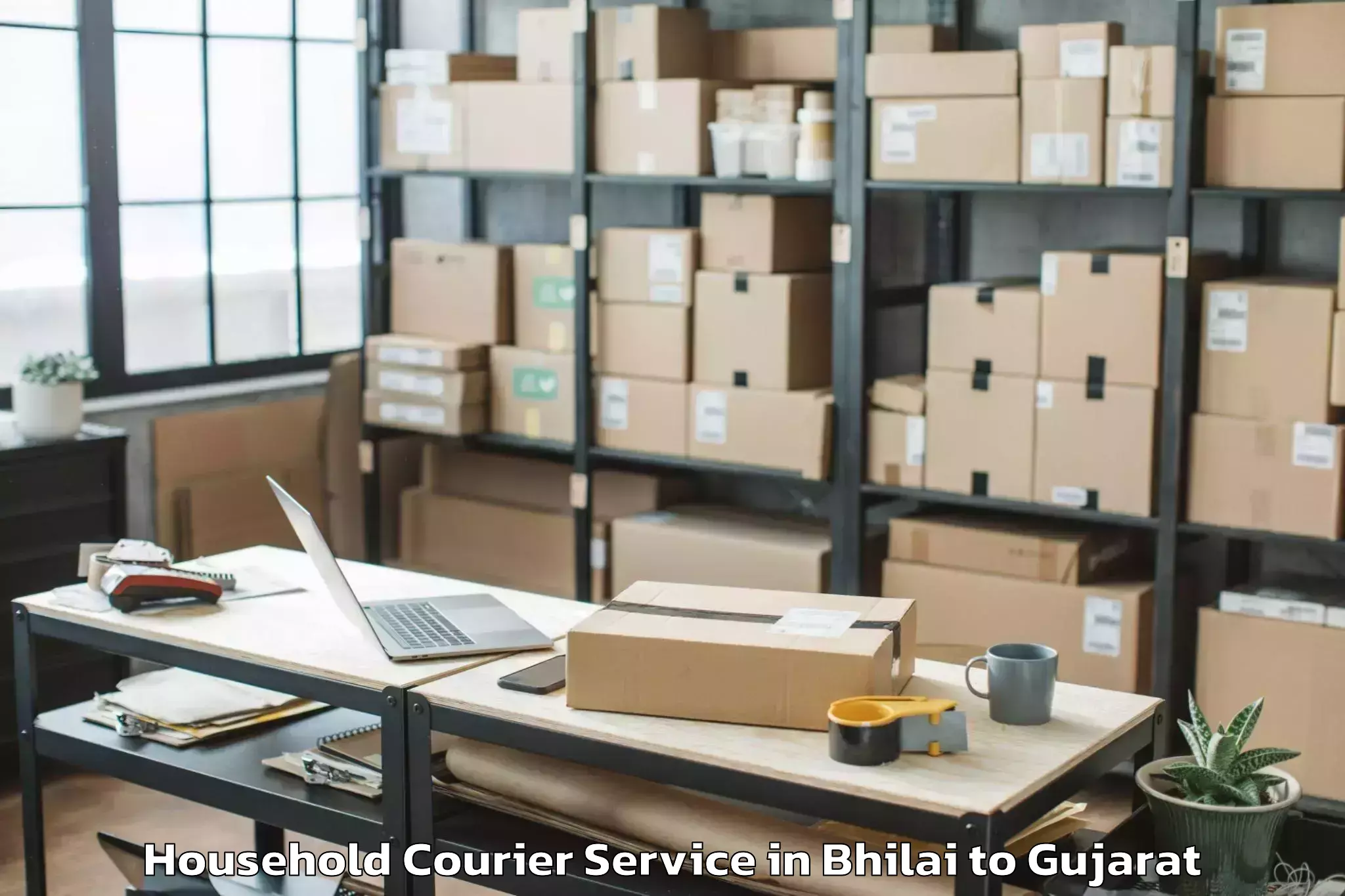 Quality Bhilai to Lodhika Household Courier